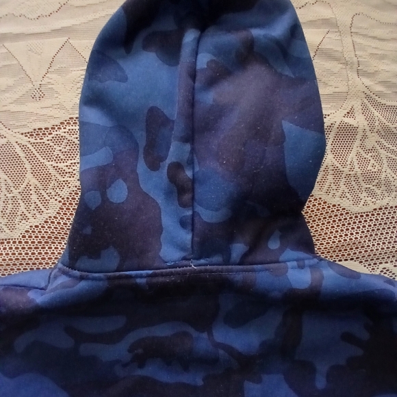#051 Boys Blue Camo Hoodie Sweater By G-Net Size Large - Picture 15 of 15